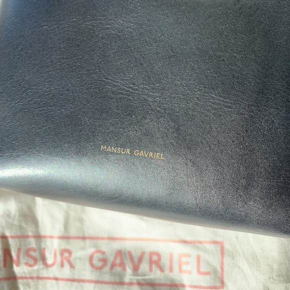 Authentic Mansur Gavriel Mini Bucket Bag in Black Flamme, Black + Red Leather - Picture 2 of 9